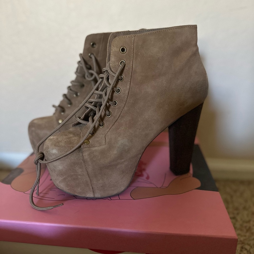 Jeffrey Campbell Taupe Heeled Boots *LITA*